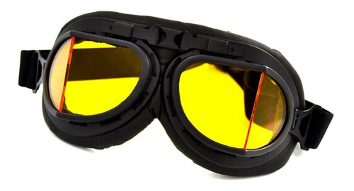 Óculos Proteção Aviador / Moto Café Racer Lente Amarela
