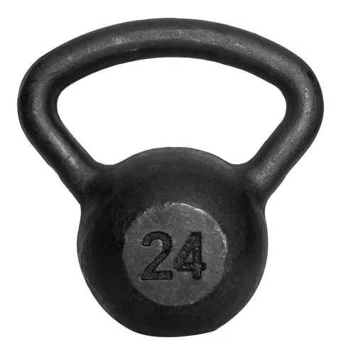 Kettlebell Dumbell Pintado 24kg Musculação Funcional Sumô Cor Preto