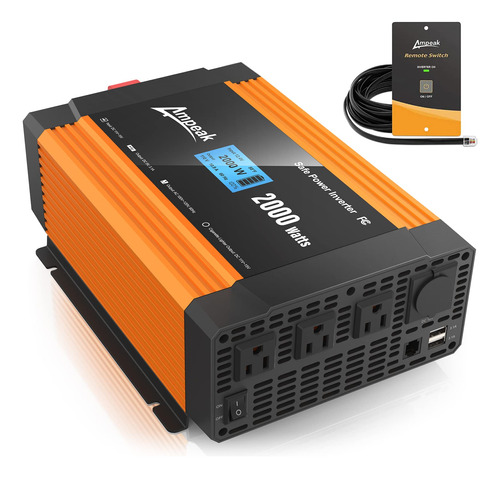 Ampeak - Inversor De Corriente Dc 12v A 110v Ac Convertidor