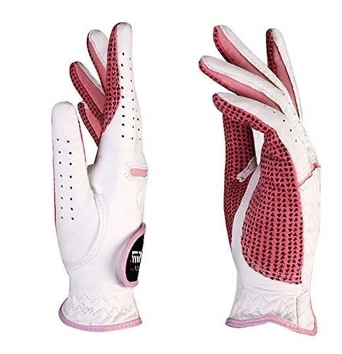 Guantes Golf Lujo Mujer Ambas Manos Cuero Cabretta Talla L