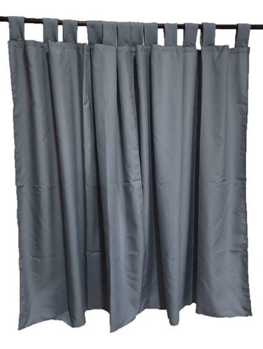 Cortina Tela Tropical 1.45m X 1.30m Para Habitación Y Cocina Gris Claro