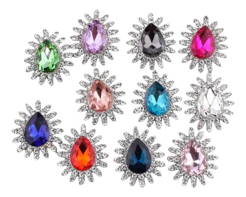 10x Botones De Diamantes De Imitación Adornos Cabello