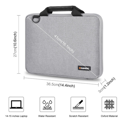 Bolsa Para Computadora Portátil Gris 14 A 15 Pulgadas