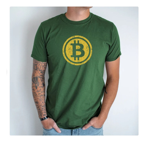 Polera Unisex Bitcoin Criptomoneda Logo Circular Estampado