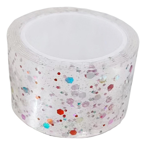 Nano Cinta Con Purpurina Transparente Reutilizable Para 3cm
