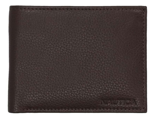 Nautica Cartera Bifold De Piel 31nueop004 Brown Caballero