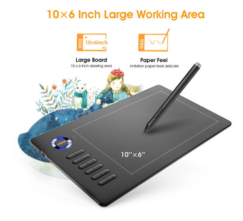 Tablet Veikk A15 Tableta De Dibujo Blue + Envio + Guante