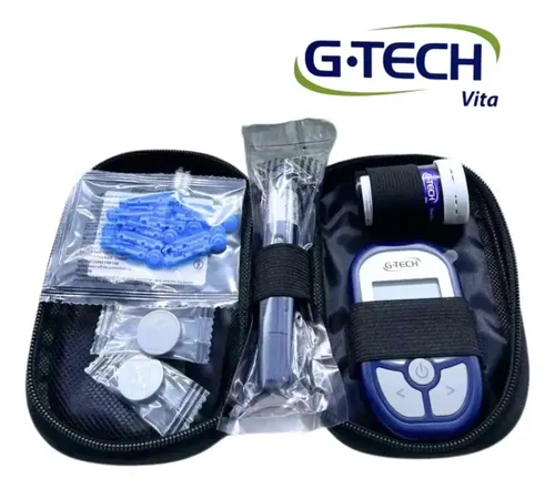 Kit Medidor De Glicose 10 Tiras 10 Lancetas E 1 Lancetador G Tech Vita Ultra
