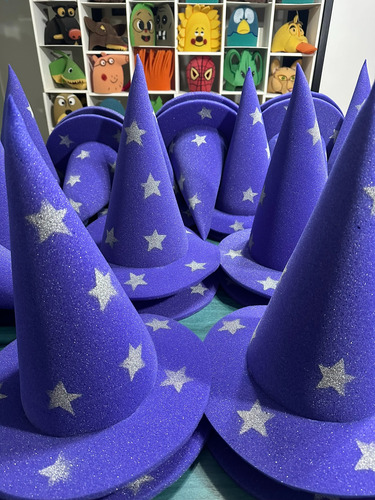Gorro Sombrero Goma Espuma Bruja Disfraces Cotillón Fiestas Violeta M Lisa