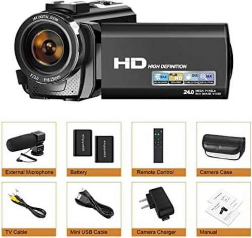 Aasonida Videocámara Para Cámara Digital Vlogging Fhd 1080p