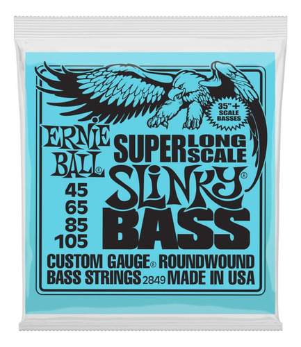 Cuerdas Bajo Ernie Ball, Escala Superlarga, Slinky, 45-105 (