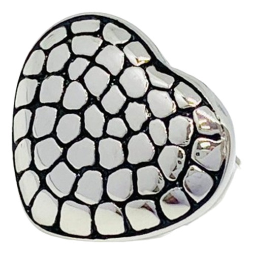 Anillo Corazon Piel De Cocodrilo De Acero Quirurgico Aaq 017