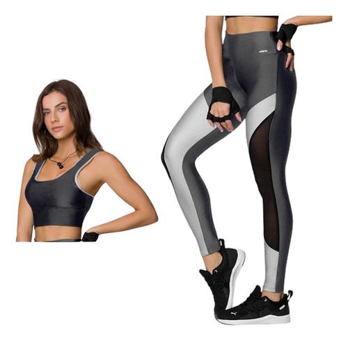 Kit Conjunto Fitness Top E Legging Selene Academia Cross Fit