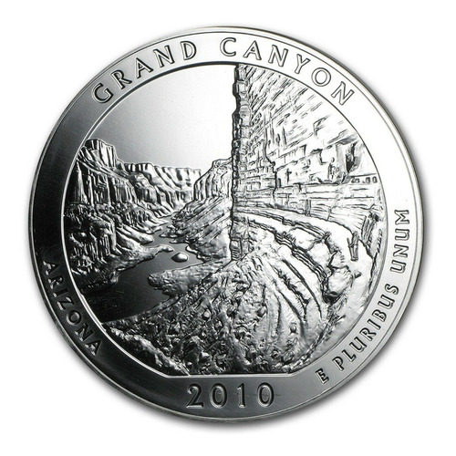 2010 Atb Grand Canyon 25c Dolar Rara Ms 5 Onza Plata Proof A