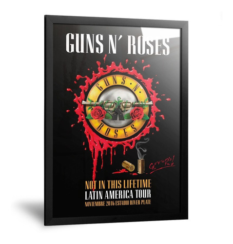Cuadros Guns And Roses Axl Rose Afiches Rock Enmarcado 35x50