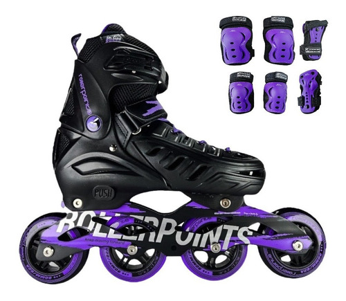 Patines Linea Semiprofesionales Roller Points + Protecciones