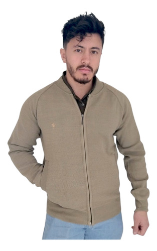 Cardigan Con Cierre Bolsillos Simi Frizada Polo Club