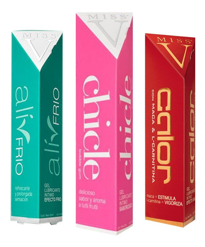 Combo Pack X 3 Gel Lubricante Intimo Miss V A Elección 