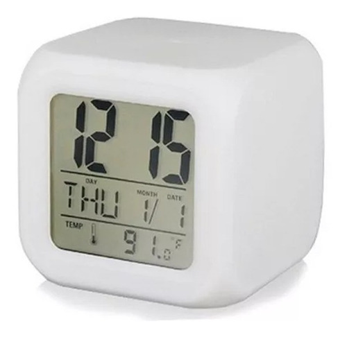 Reloj Alarma Cubo Magico Con Cambio De Color Premium