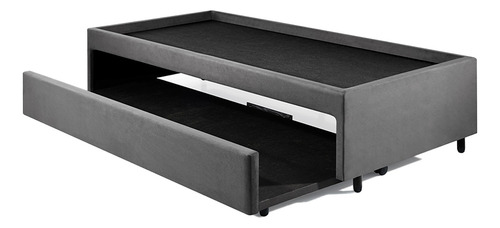 Bicama Box Suede Casal 120x203 Para Dois Colchões Cor Cinza Bicama Box Suede Viúva 120x203 Para Dois Colchões