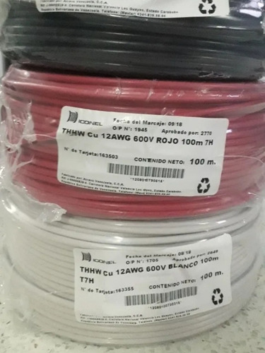 Cable  Thhw 12awg 600v De 100 Metros