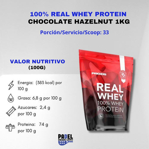 100% Real Whey Protein 1kg  Chocolate Hazelnut