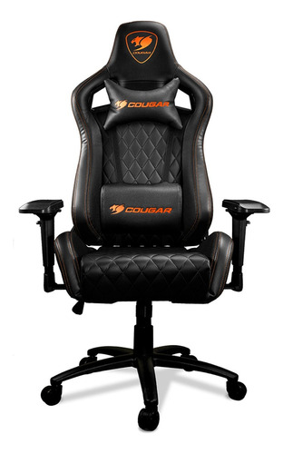 Cadeira de escritório Cougar Armor S gamer ergonômica  preta com estofado de couro sintético