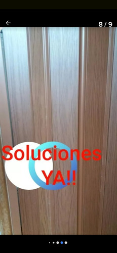 Puerta Plegable Pvc Rustica Cierre Central Y Tranca 1.4x2.1