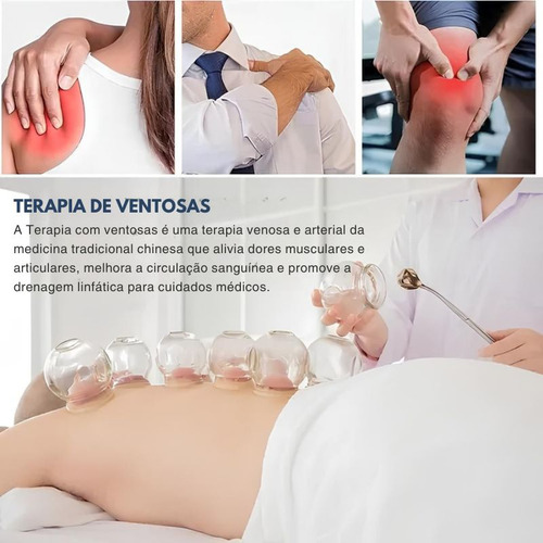Kit Ventosa De Vidro Terapia Com 14 Peças Completo