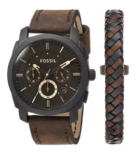 Set De Reloj Fossil + Pulsera Trenzada Modelo Fs5251set