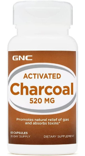 Carbón Activado 520 Mg Gnc 60 Cápsulas