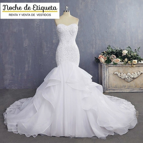 Vestido De Novia Corte Sirena Olanes Straples Bordado