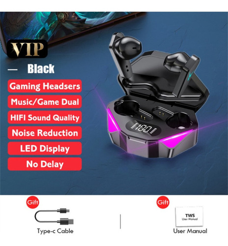 Tws X15 True Display Digi Wireless Stereo Gaming Earbuds
