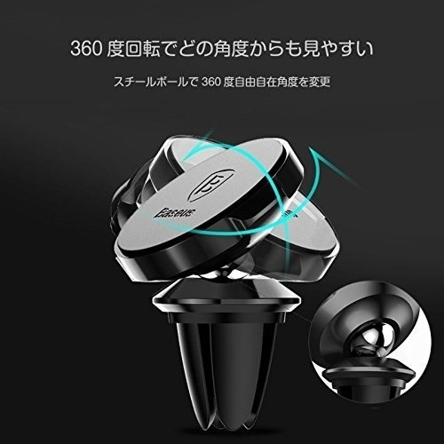 Imagen 8 de 9 de Soporte De Telefono Para Auto Rejilla 360° Magnetico Baseus