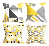 Comprar Kit X4 Fundas De Almohadones Decorativos 45x45 Cms En Lino