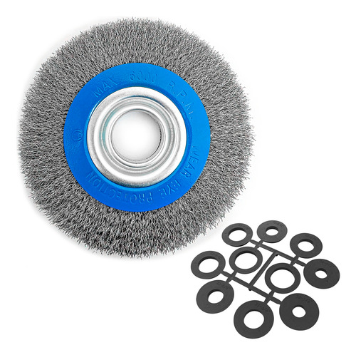 Escova Esmeril Aço Circular 6 X 3/4 X 1/2 + Buchas Aquatools