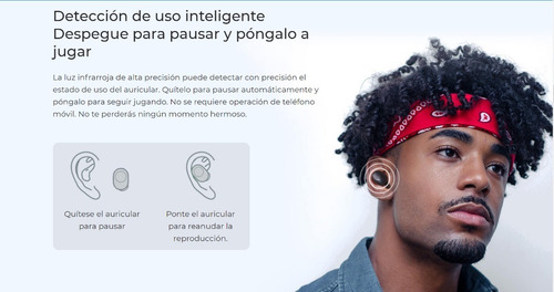 Imagen 4 de 4 de Auriculares in-ear gamer inalámbricos Haylou GT Series GT5 negro con luz LED
