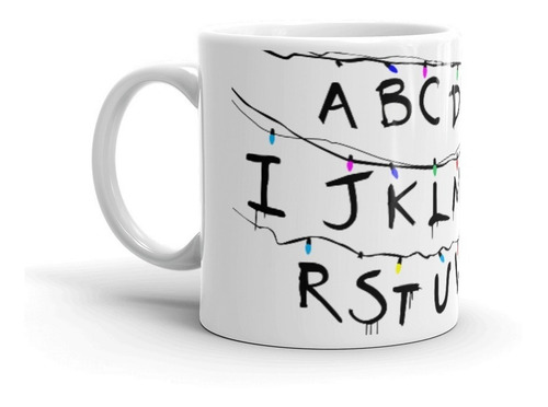 Taza Ceramica Abecedario Tipo Stranger Things. 11 Oz.