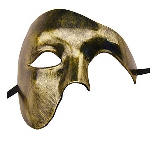 Máscaras Para Hombre Fantasma De La Ópera Dorada Ajustable