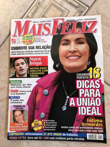 Revista Mais Feliz 96 Fátima Bernardes Gisele Bündchen W984