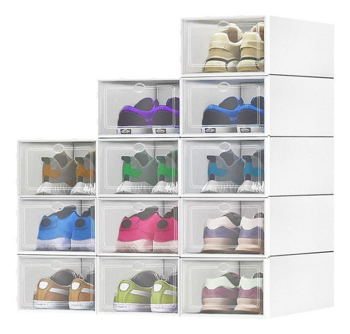 Caja Para Sneakers Con 12 Piezas Color Blanco Moderno