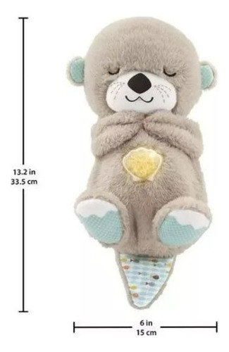 Nutria de peluche Fisher Price, con sonido y luces, 30 cm, color gris