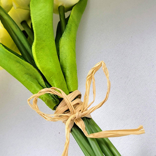 Tulipa Branca 8 Hastes 27cm Flor Planta Artificial