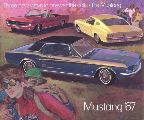 Ford Mustang - Autos Clásicos 1967 - Lámina 45x30 Cm.