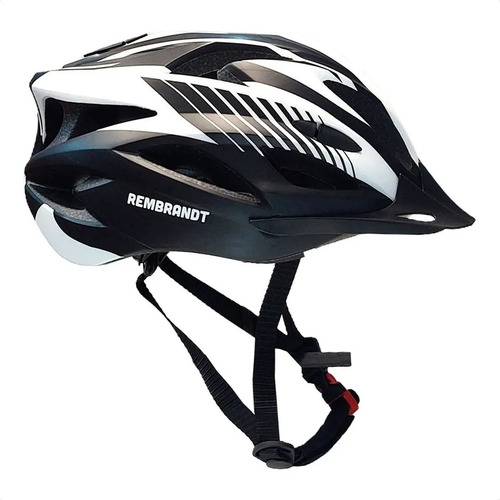 Casco Bici Ciclismo Rembrandt Coppi Con Visera Homologado Color Blanco Y Negro Talle S