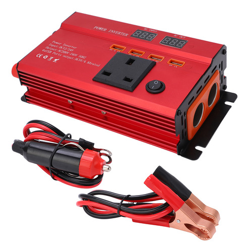 Inversor De Coche Con Enchufe Británico De 12 V A 220 V, 12