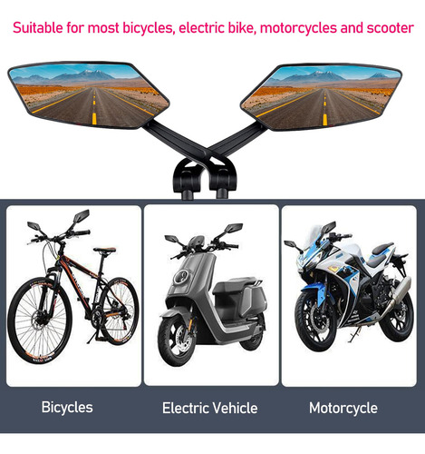 1par Espejos Retrovisores De Seguridad Para Bicicleta Y Moto