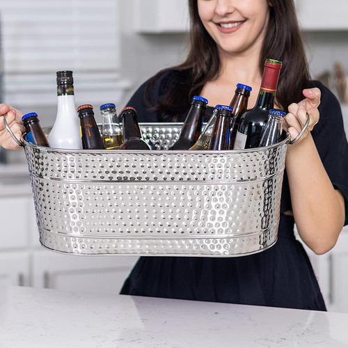 Cubo De Hielo Galvanizado, Soporte For Hielo, Cubo De Vino
