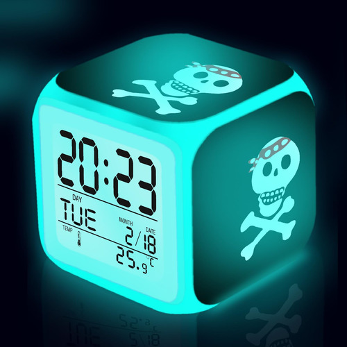 Reloj Despertador Digital Infantil Con Luz Nocturna Y Diseño