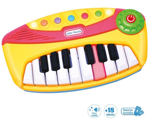 Imagen 2 de 7 de Organo Piano Teclado Con Luces Y Sonidos El Duende Azul